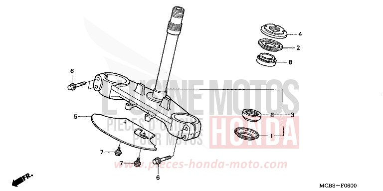 STEERING STEM for Transalp 650 MUTE BLACK METALLIC (NH359) from 2003